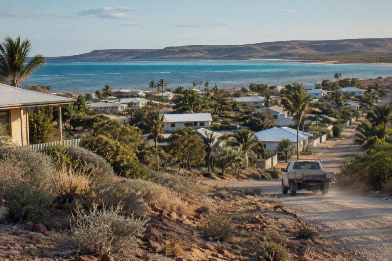 Calm turquoise water along the Ningaloo Reef coastline near Exmouth